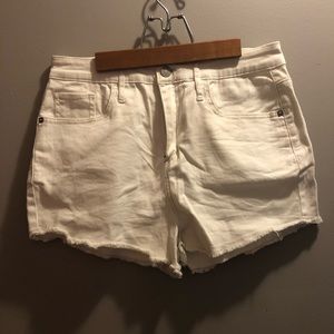 White jean shorts high-waist, worn a couple times only